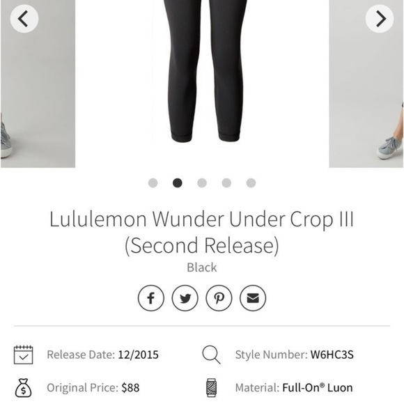 Lululemon Wunder Under Crop 21” Size 4 In Black “like new” - Picture 10 of 10